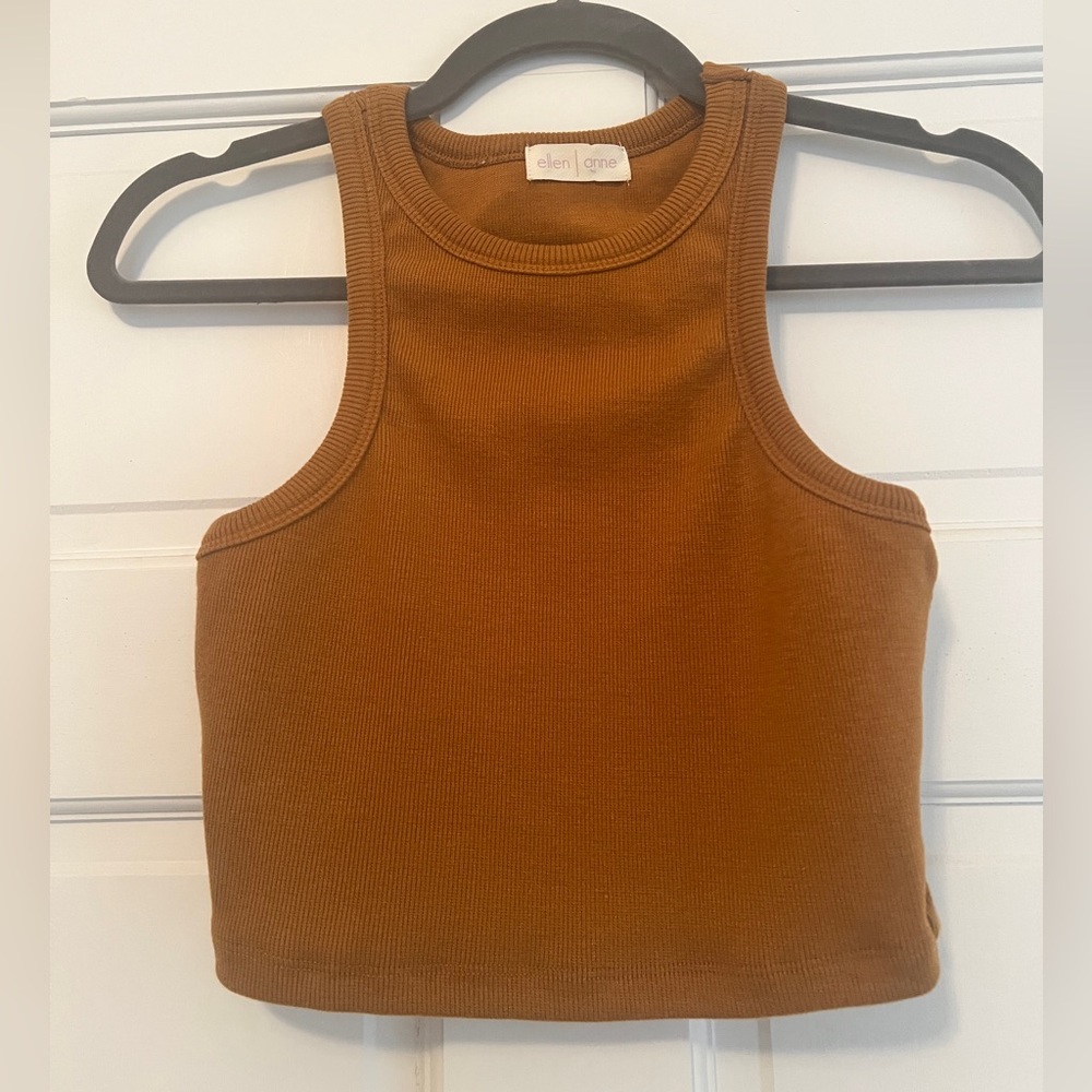 Boutique Rust Colored Sleeveless Crop Top Size Small